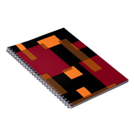 Geometric Abstraction Red Orange Brown Black Anteckningsbok