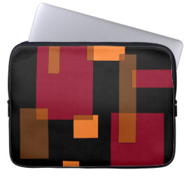 Geometric Abstraction Red Orange Brown Black Laptop Fodral