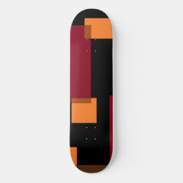 Geometric Abstraction Red Orange Brown Black Mini Skateboard Bräda 18,5 Cm