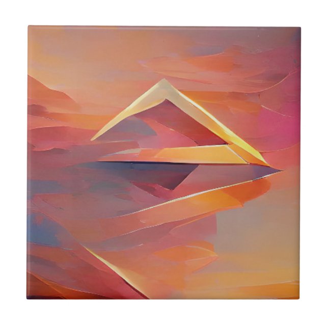 Geometric abstrakt art design ro golden sands kakelplatta (Framsidan)