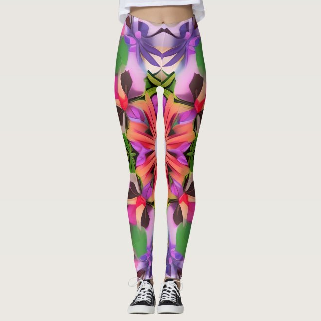 Geometric Abstrakt art Leggings (Framsida)