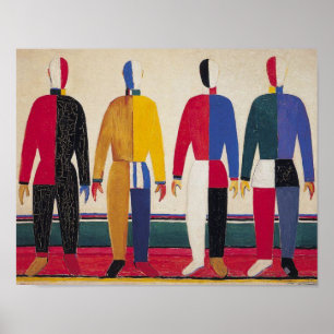 Geometric Abstrakt Art "Sportsmen" Malevich Poster