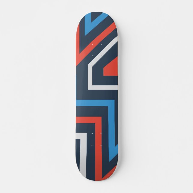Geometric Abstrakt Graffiti Mönster Mini Skateboard Bräda 18,5 Cm (Framsida)