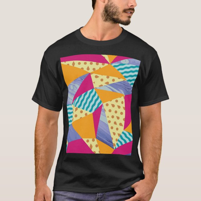 Geometric, abstrakt inslag: dekorativ sömlös t shirt (Framsida)