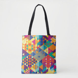 Geometric, abstrakt inslag, vintage mönster. tygkasse