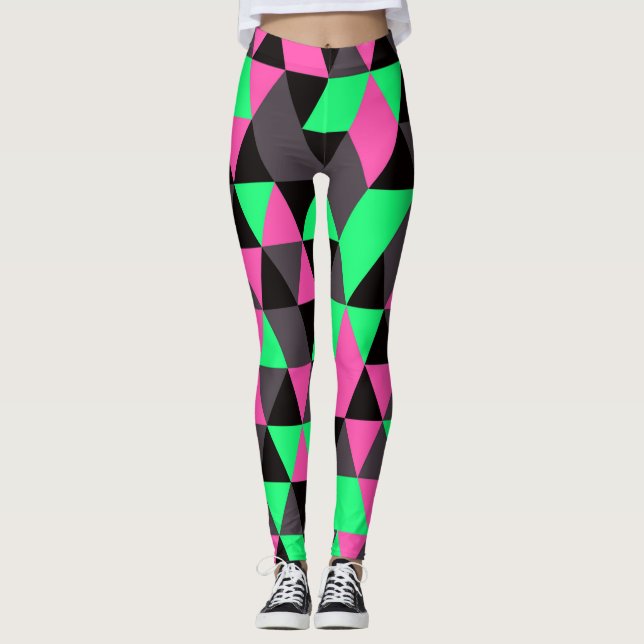 Geometric Abstrakt Mosaic Leggings (Framsida)