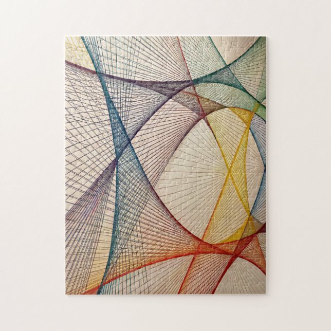 Geometric Abstrakt Puzzle - färgfull Roligt Pussel (Vertikal)