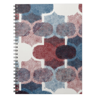Geometric Abstrakt Red Blue Mönster Anteckningsbok