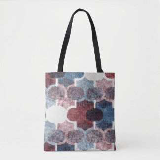 Geometric Abstrakt Red Blue Mönster Tygkasse