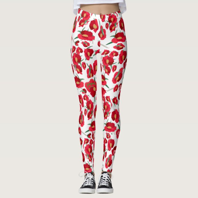 Geometric Abstrakt Starburst Blommigt-inspirerad Leggings (Framsida)