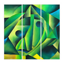 Geometric Abstrakt Village Woman and Headscarf