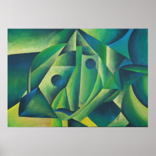 Geometric Abstrakt Village Woman and Headscarf Poster