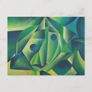 Geometric Abstrakt Village Woman and Headscarf Vykort