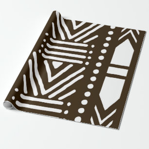 Geometric African Lera Trasa Tribal Giftwrap Presentpapper