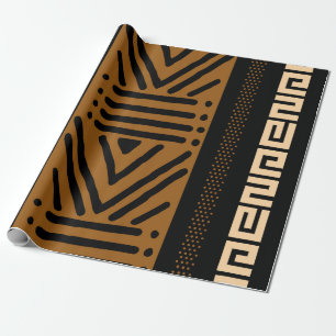 Geometric African Lera Trasa Tribal Giftwrap Wrapp Presentpapper