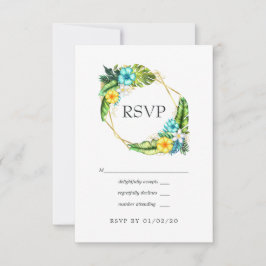 Geometric Aloha Tropical Summer Beach Wedding OSA Kort