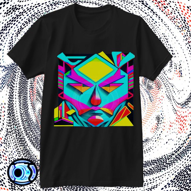 Geometric Ansikte Art - Abstrakt 3D-design T Shirt (Skapare uppladdad)