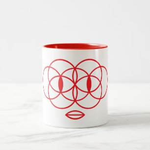 Geometric Ansikte Coffee Mugg
