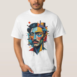 Geometric ansikte design t shirt