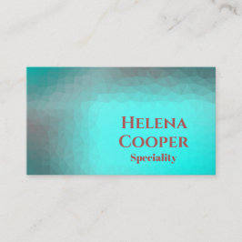 Geometric aqua blue turkos visitkort