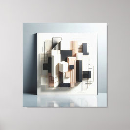 Geometric Architectural Layers Canvastryck