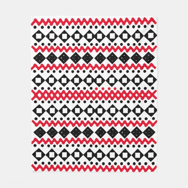 Geometric Art Black and White-provdesign Fleecefilt (Framsidan)