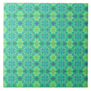 Geometric art bright emerald grönt design kakelplatta