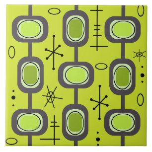Geometric Art Chartreuse-Grönten för rumsålder Kakelplatta