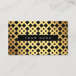 Geometric Art Deco Golden Black Vip Visitkort