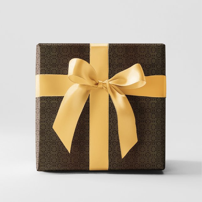 Geometric Art Deco Mönster | Svarta Guld Presentpapper (Skapare uppladdad)