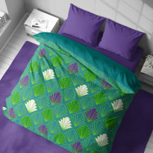 Geometric Art Deco Snäckas Grönt Duvet Cover