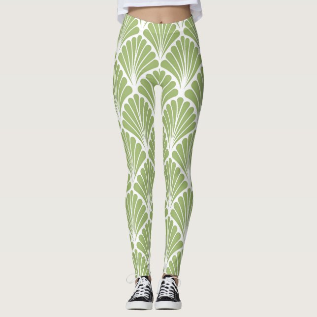 Geometric Art Deco, sömlös mönster Leggings (Framsida)