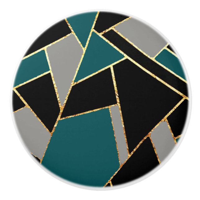 Geometric Art Deco Stil i skalet och svart Knopp (Framsidan)