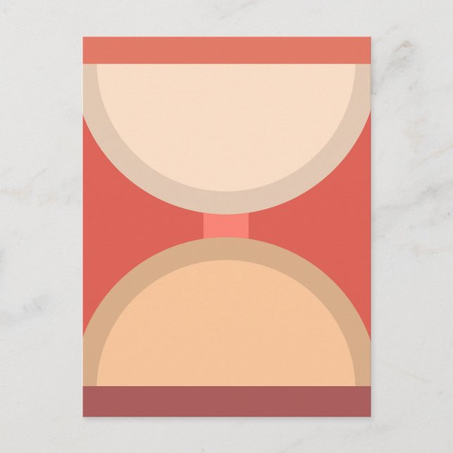 Geometric Art Earth Tones med minimal Abstrakt Vykort (Framsida)