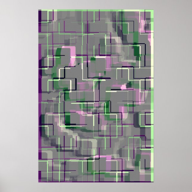 Geometric Art "Engelska Ro Garden" Poster (Framsidan)