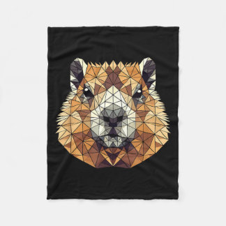 Geometric Art Groundhog Groundhogs  Fleecefilt