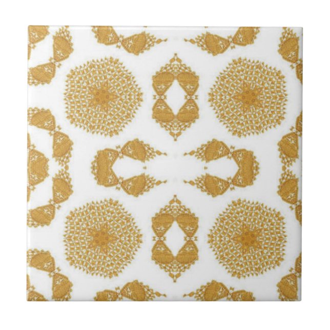 Geometric Art guld star white keramisk panel Kakelplatta (Framsidan)
