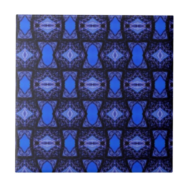 Geometric Art modern sapphire blue navy Kakelplatta (Framsidan)