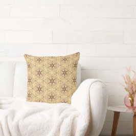 Geometric Art nouveau Cream Burgundy Mönster Kudde