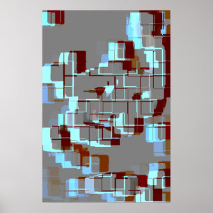 Geometric Art "Red Tide" Poster