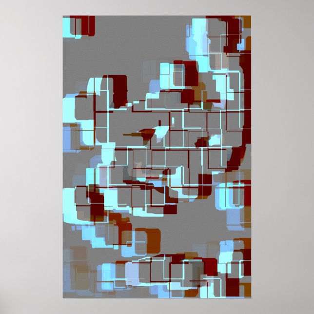 Geometric Art "Red Tide" Poster (Framsidan)