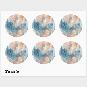 Geometric Art Sticker-uppsättning - abstrakt desig Runt Klistermärke