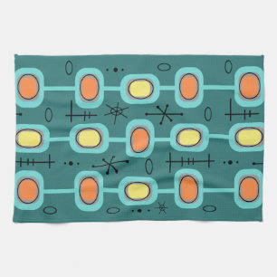 Geometric Art Teal för rumsålder Kökshandduk