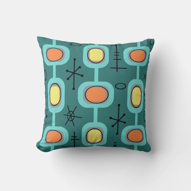 Geometric Art Teal för rumsålder Kudde (Framsida)