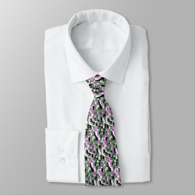 Geometric Art Tie "Gardenias" Slips (Bunden)