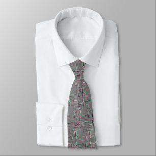 Geometric Art Tie, "Raspberry Mint" Slips