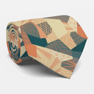Geometric Autumn Fält Neck Tie Slips