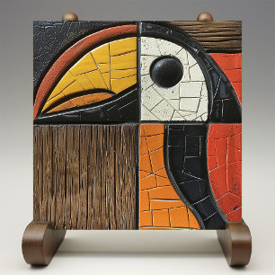 Geometric Avian Mosaic Ceramic Kakelplatta