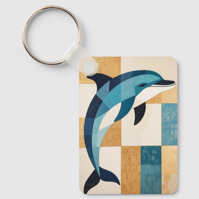 Geometric Azure Leap Nyckelring (Framsida)