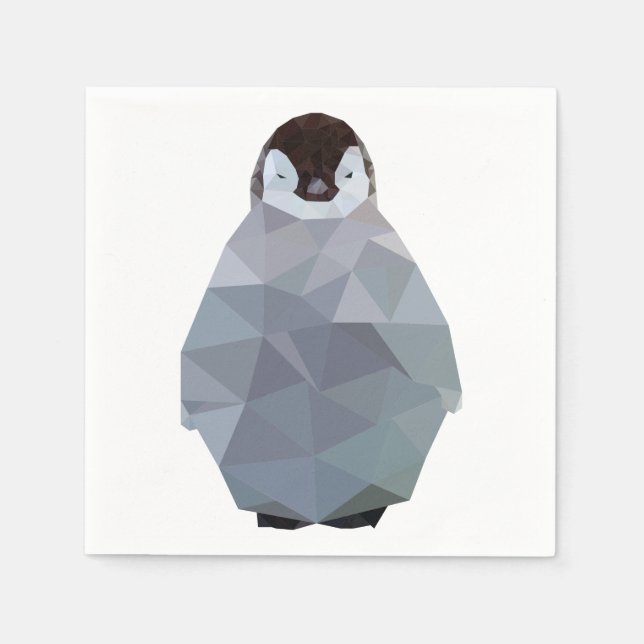 Geometric Baby Penguin-utskrift Pappersservett (Framsidan)